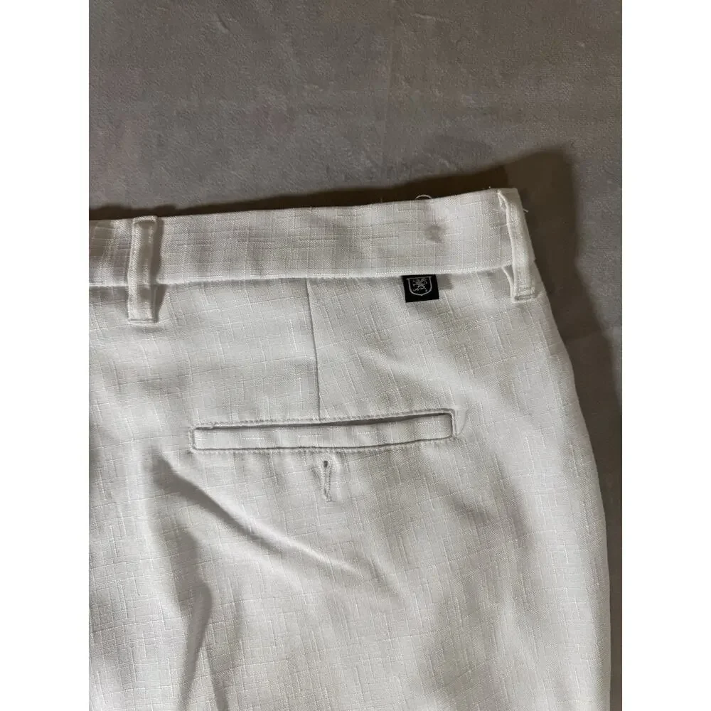 STACY ADAMS SOLID DRESS PANTS – TIMELESS WHITE SOPHISTICATION & COMFORT 38W32